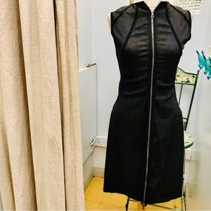 Alexander McQueen zip up sheath cotton Sz 44 Italian